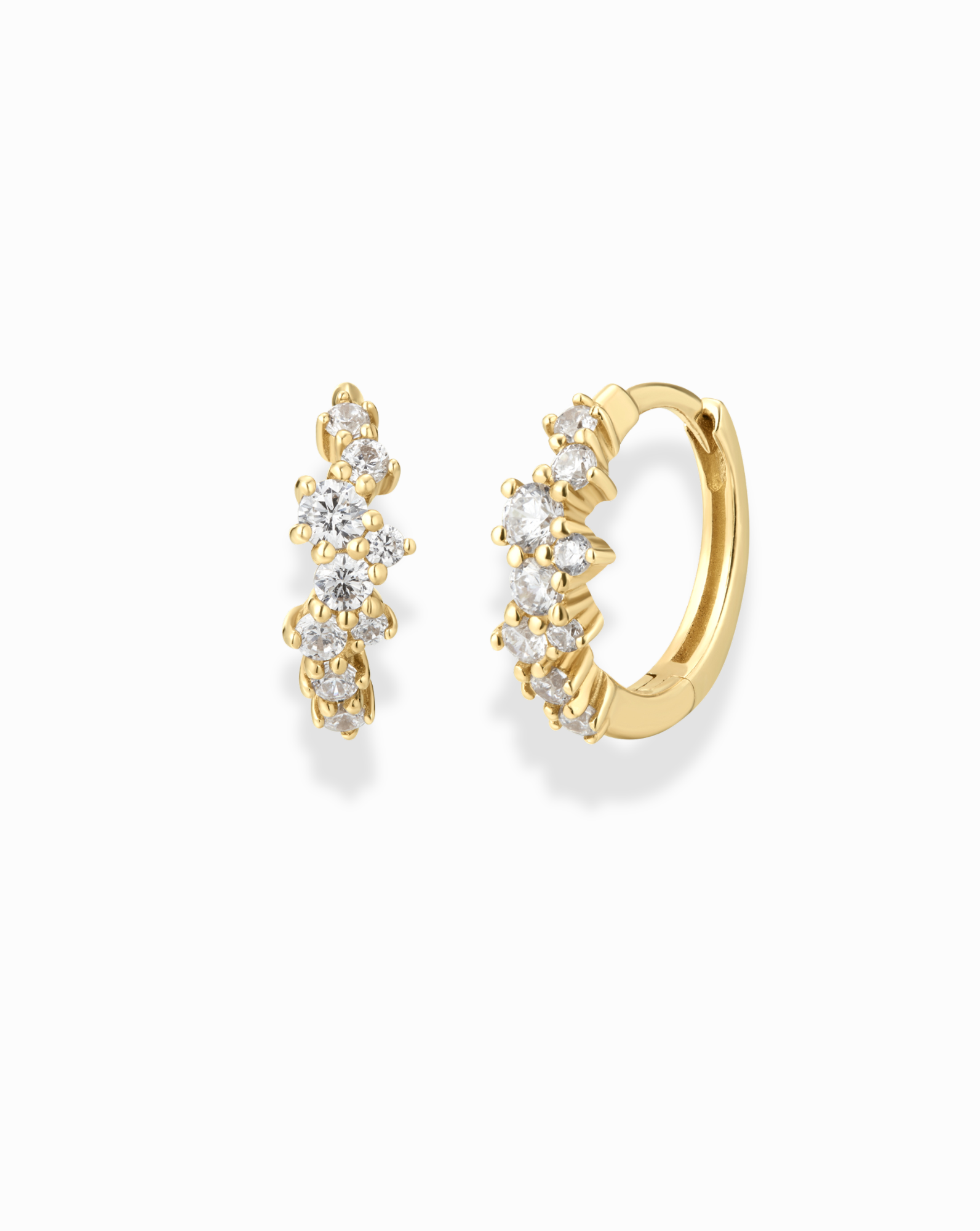 14k Noa Diamond Huggies - Mod + Jo - Jewelry built to last, advanced plating technology