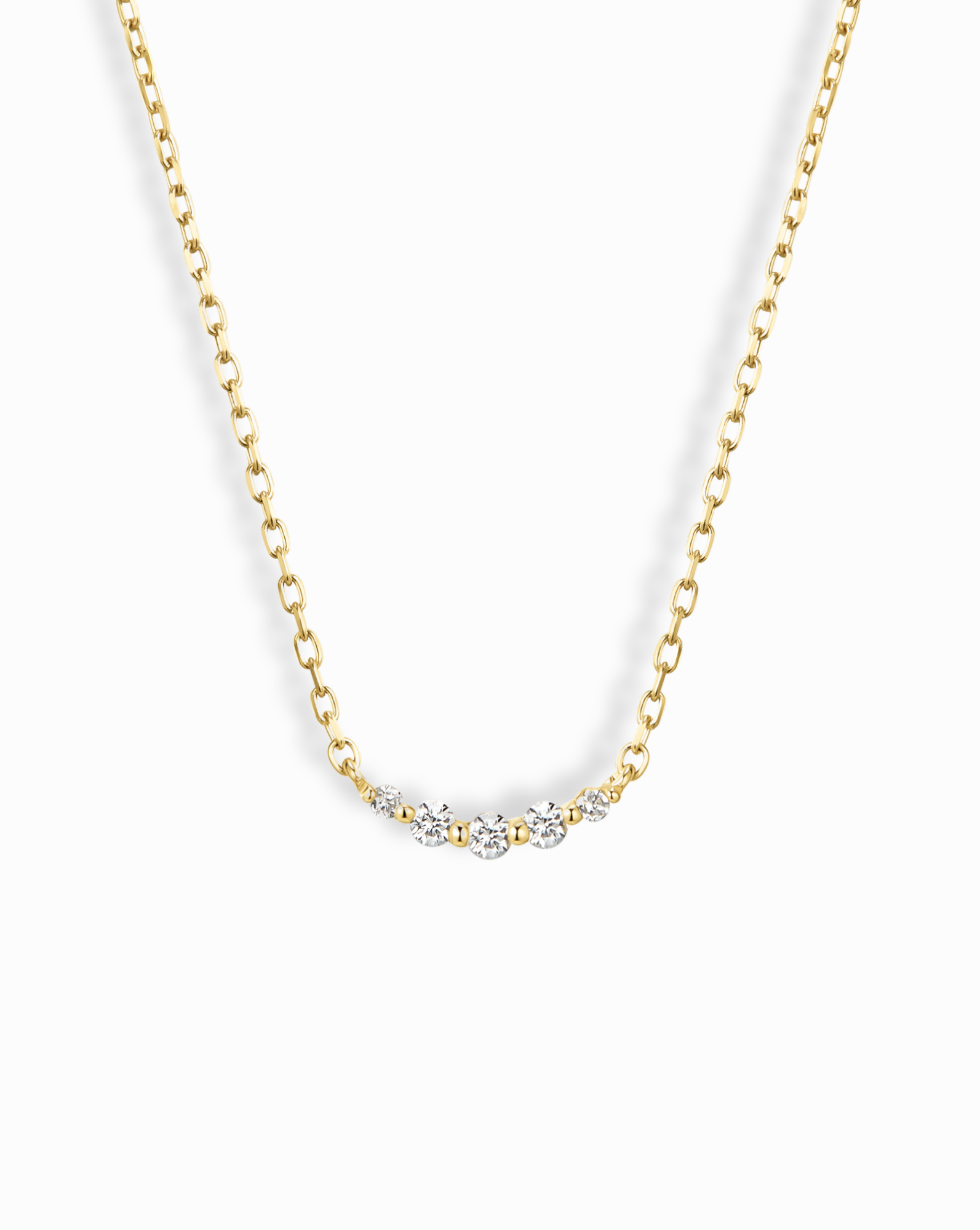 14k Sasha Diamond Curve Necklace - Mod + Jo - Jewelry built to last, advanced plating technology