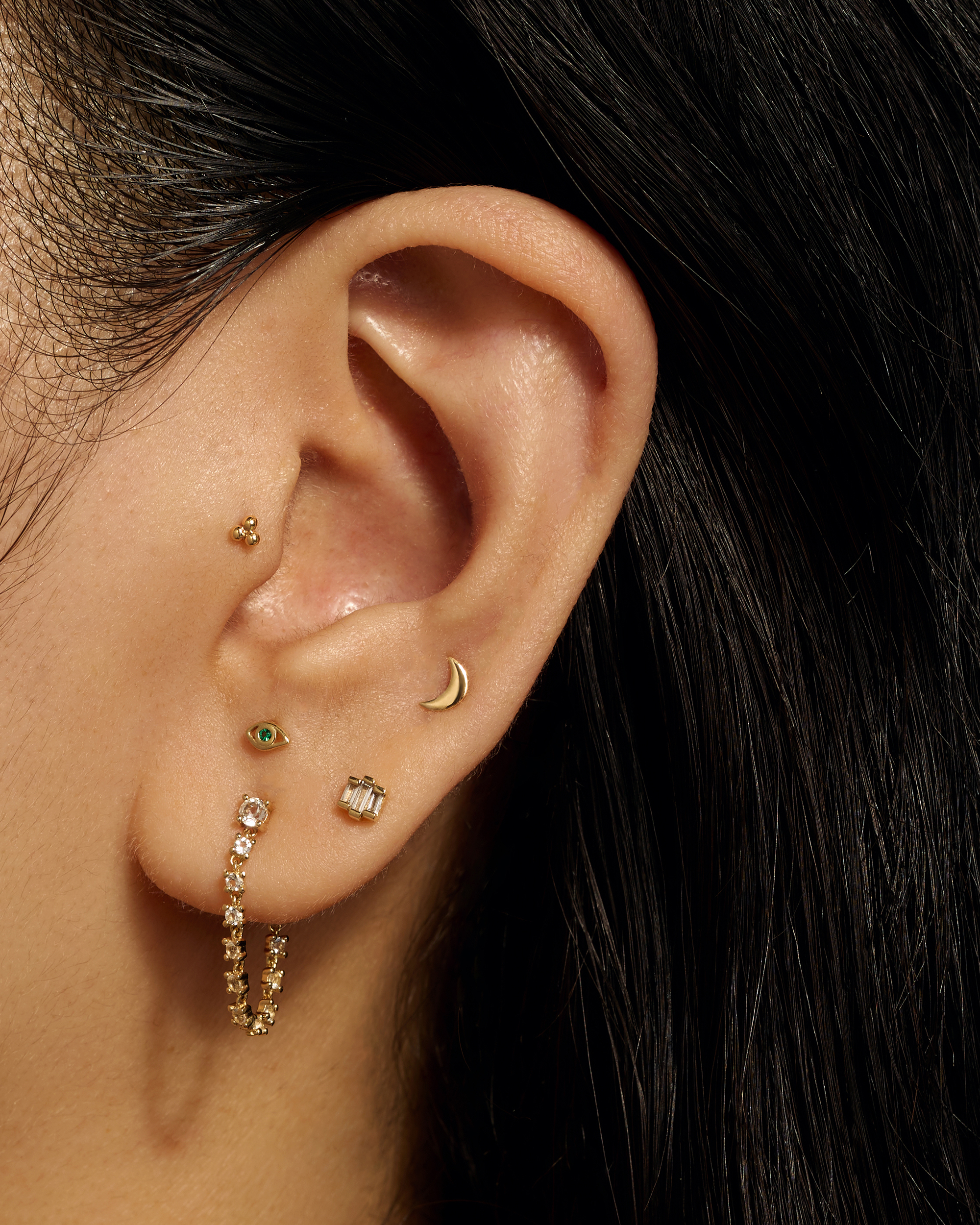 14k Trinity Ball Stud