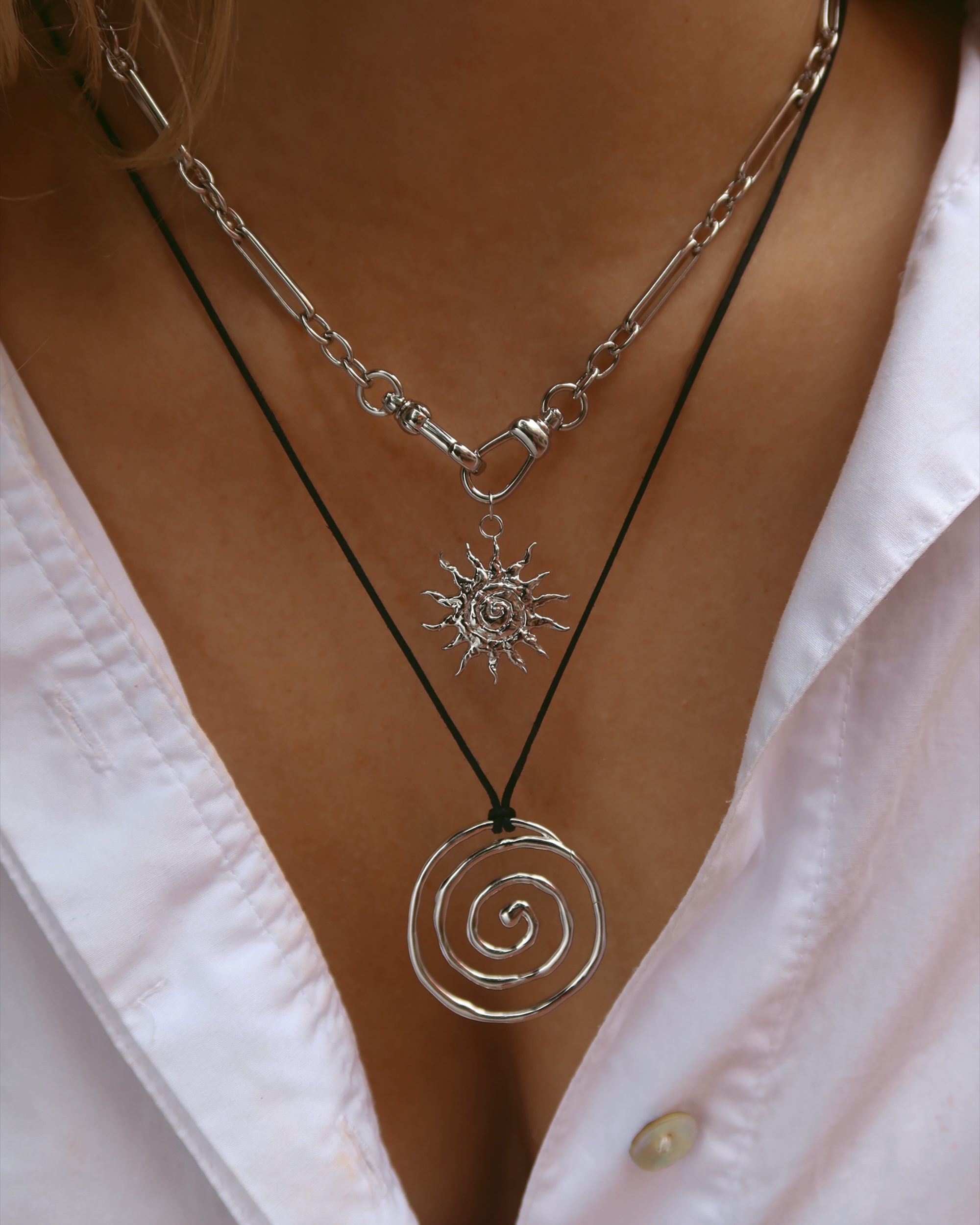 Gillian Spiral Sun Charm - Mod + Jo - Jewelry built to last, advanced plating technology