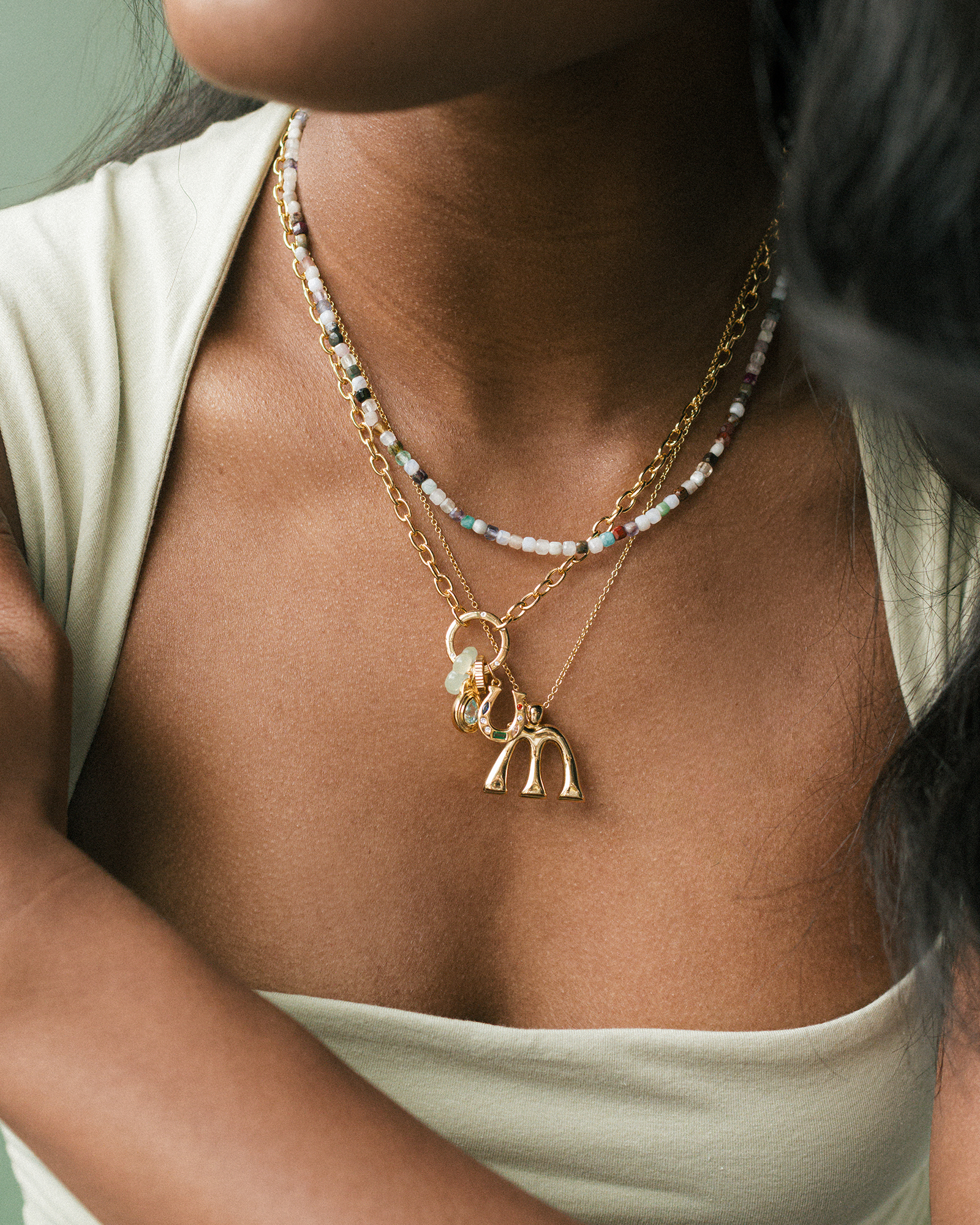 Blake Bubble Letter Necklace - Mod + Jo - Jewelry built to last, advanced plating technology