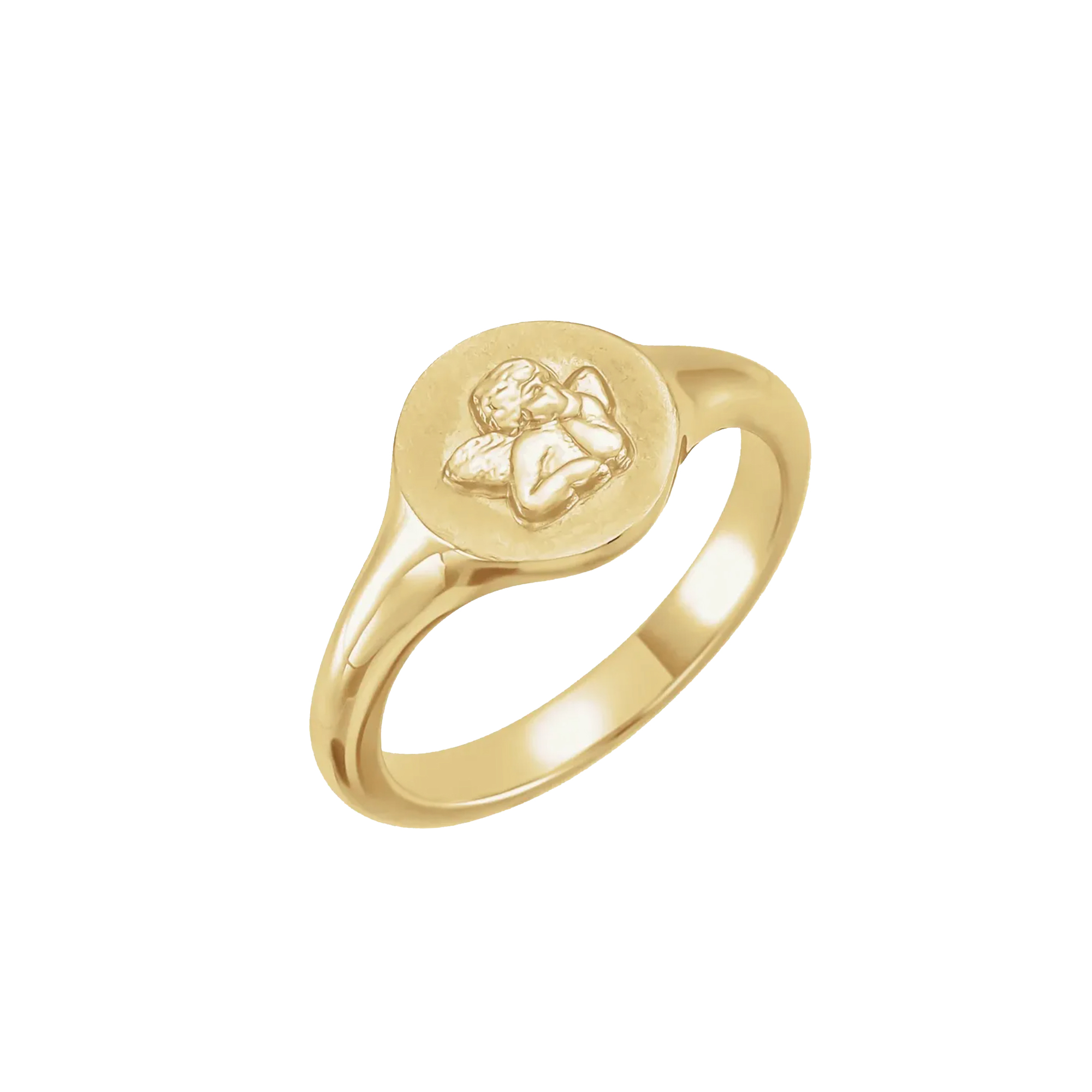 14k Cherub Pinky Signet Ring - Mod + Jo - Jewelry built to last, advanced plating technology