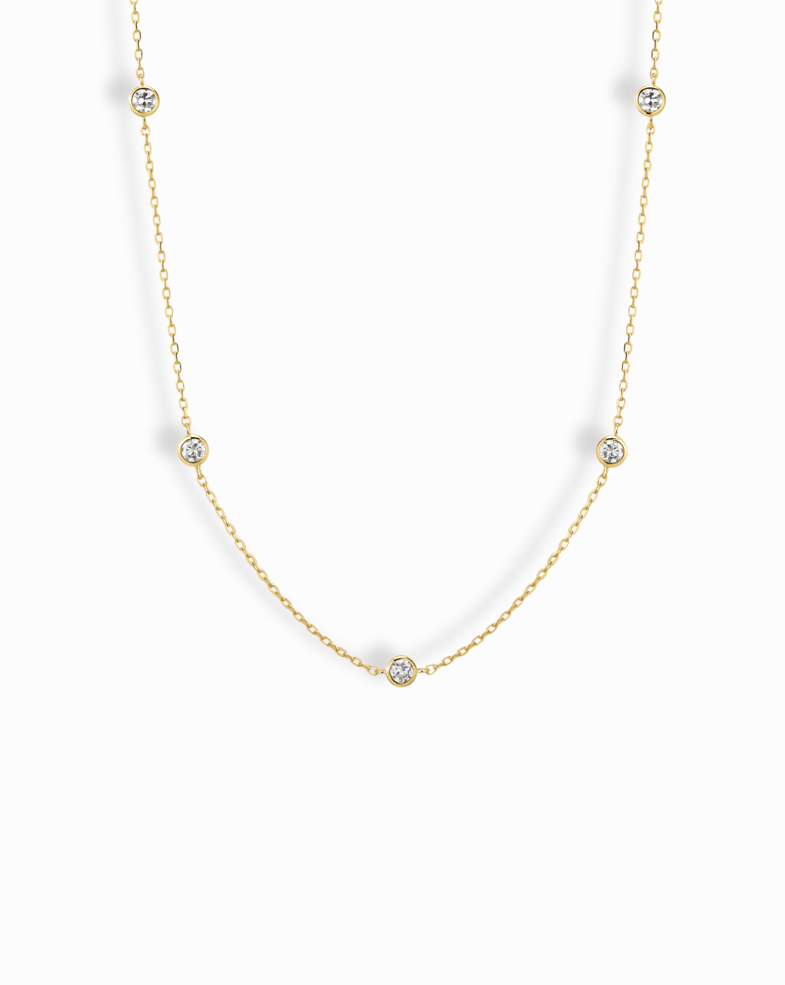 14k Brook Diamond Station Necklace - Mod + Jo - Jewelry built to last, advanced plating technology