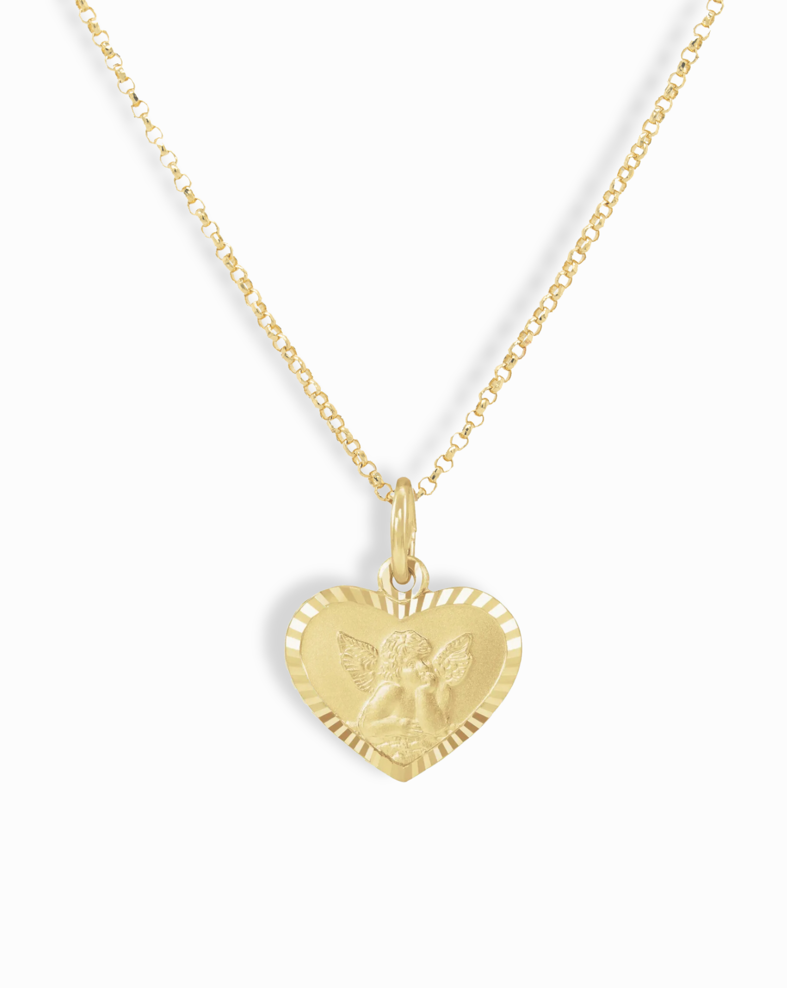 14k Cherub Heart Pendant Necklace - Mod + Jo