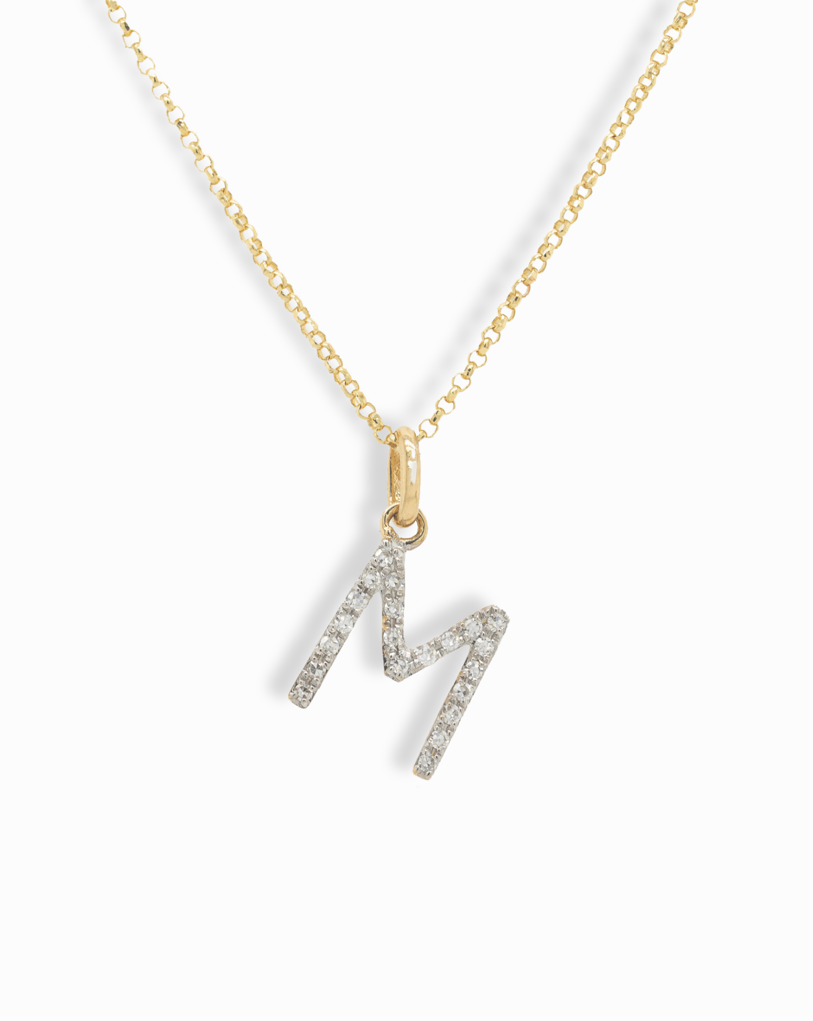 14k Diamond Initial Pendant Necklace - Mod + Jo