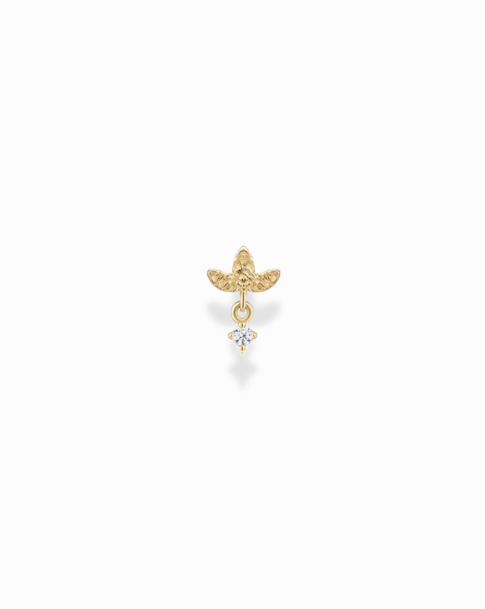 14k Mini Lotus Diamond Drop Stud - Mod + Jo