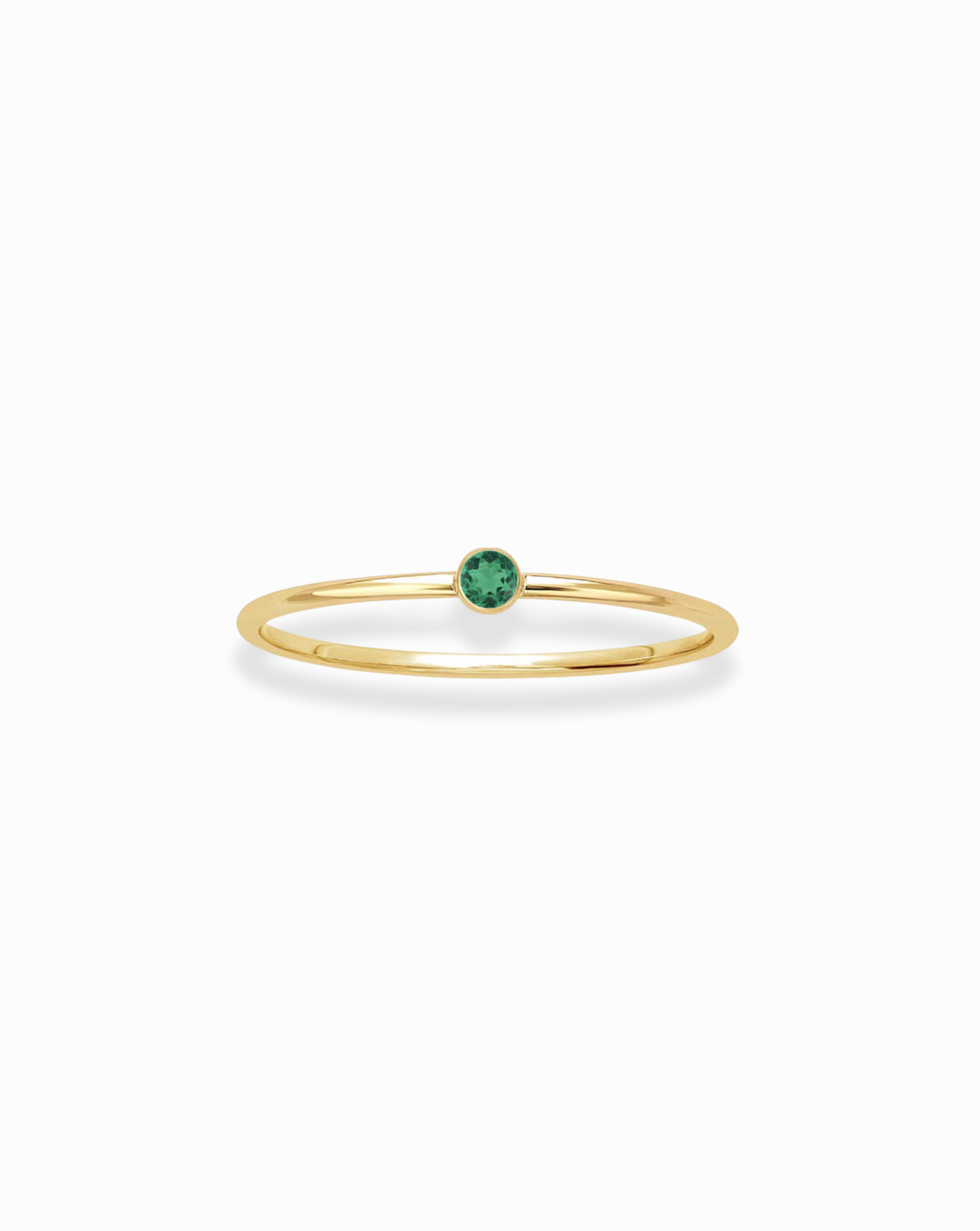 14k Petite Gemstone Stacking Ring - Mod + Jo