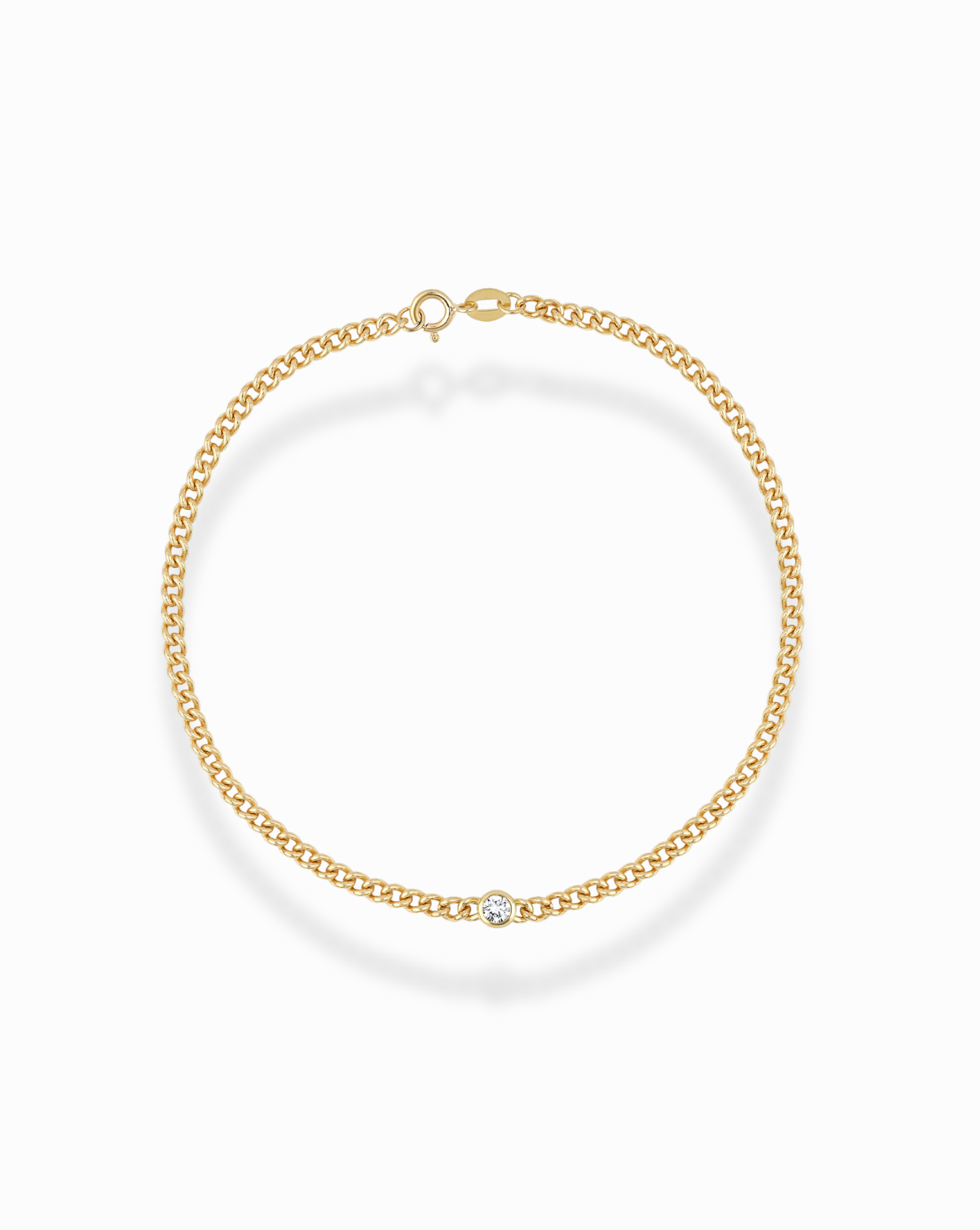 14k Round Bezel Curblink Bracelet - Mod + Jo