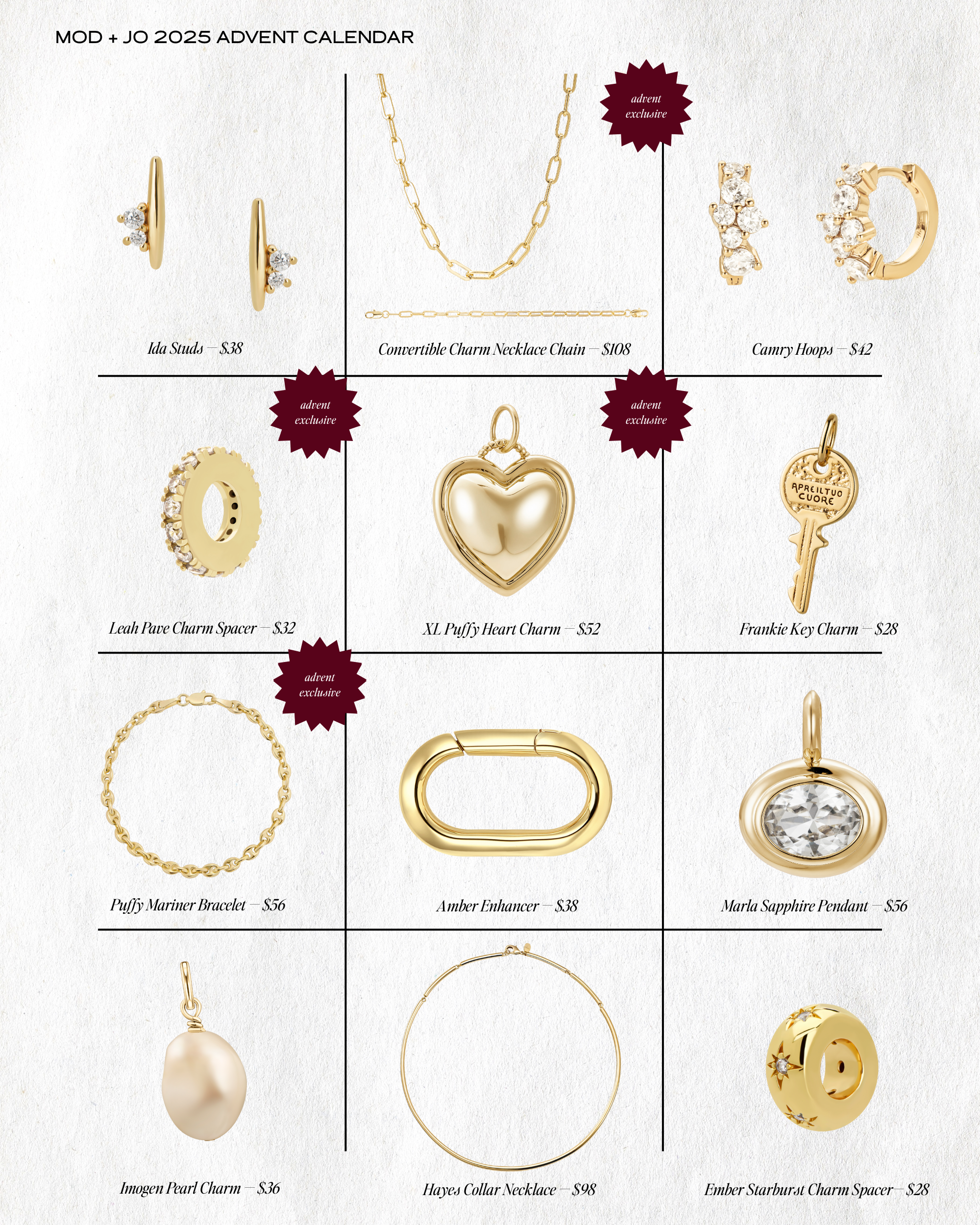 Mod + Jo 2025 Advent Calendar - Mod + Jo