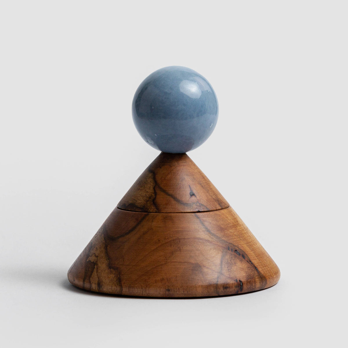 Cool cone jewel box w/ blue stone handle