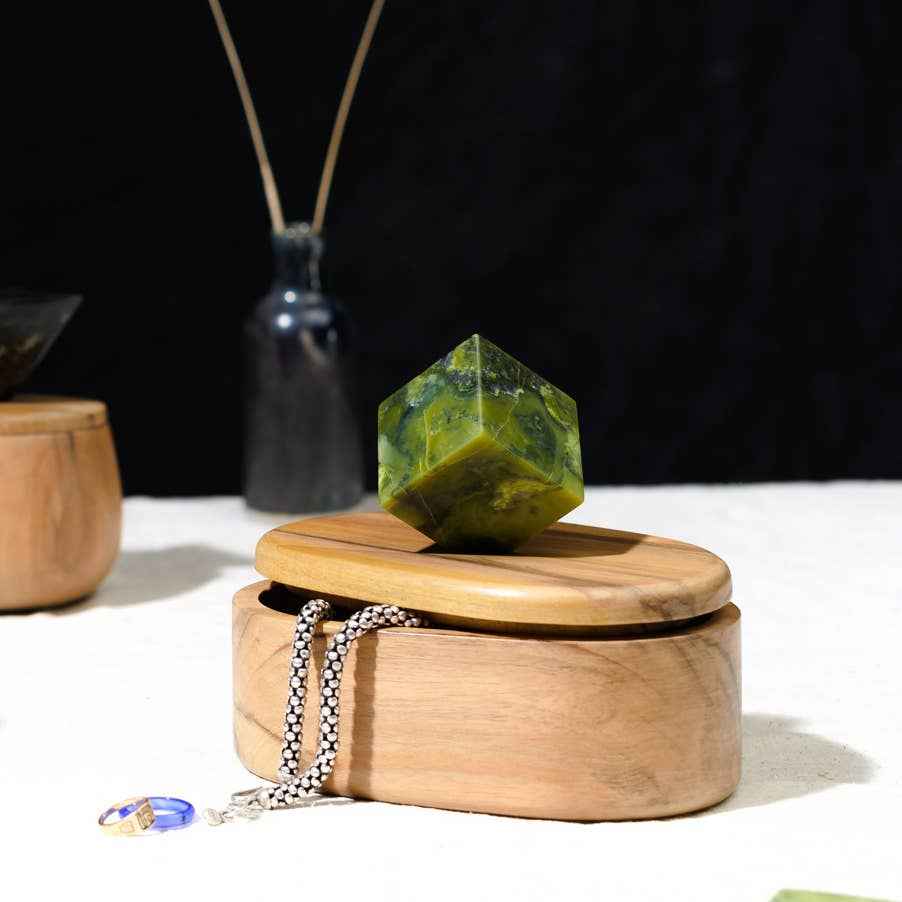 Oval Jewel Box - Serpentine