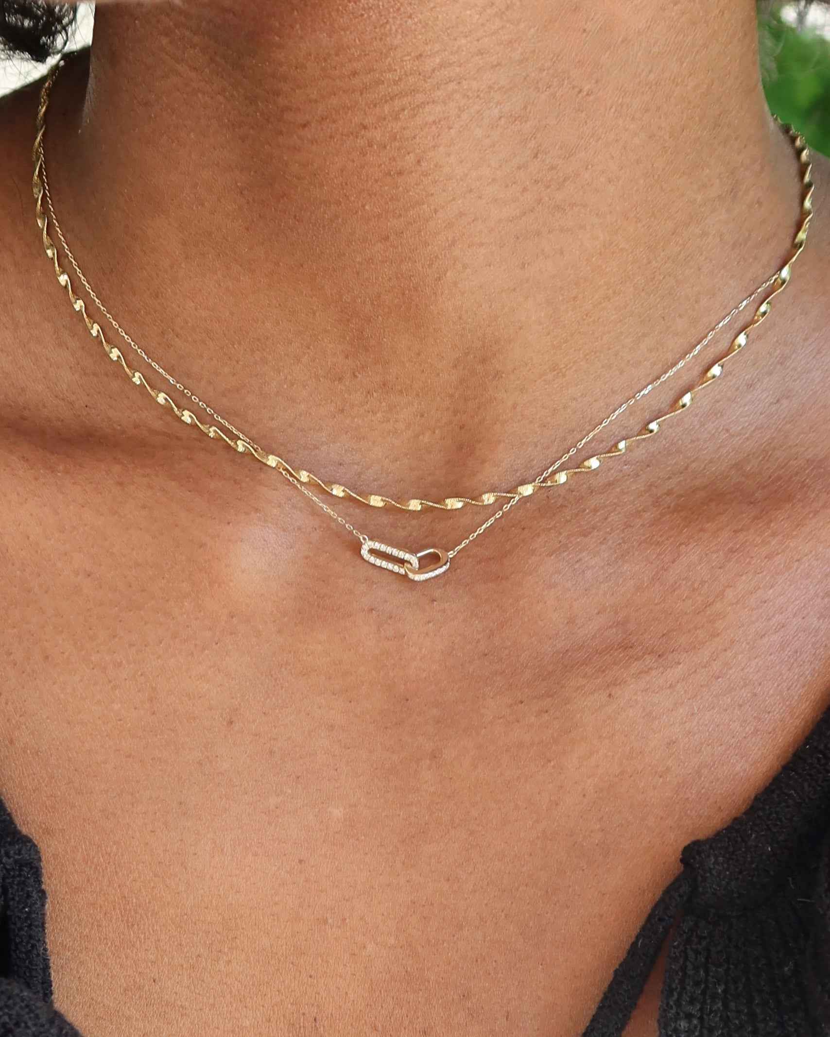 14k Violet Diamond Link Necklace