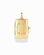 Gold-plated Delphine Locket Charm in a rectangular shape featuring engraved scroll details and a single small cubic zirconia inset at the bottom.