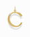 The Eloise Letter Charm by Mod + Jo features a gold pendant shaped like the letter C, accented with a small round cubic zirconia on the upper left curve, shown against a white background.