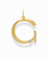 The Mod + Jo Eloise Letter Charm is a gold G-shaped pendant with a round diamond detail on the lower curve and a loop for easy attachment to your favorite necklace.