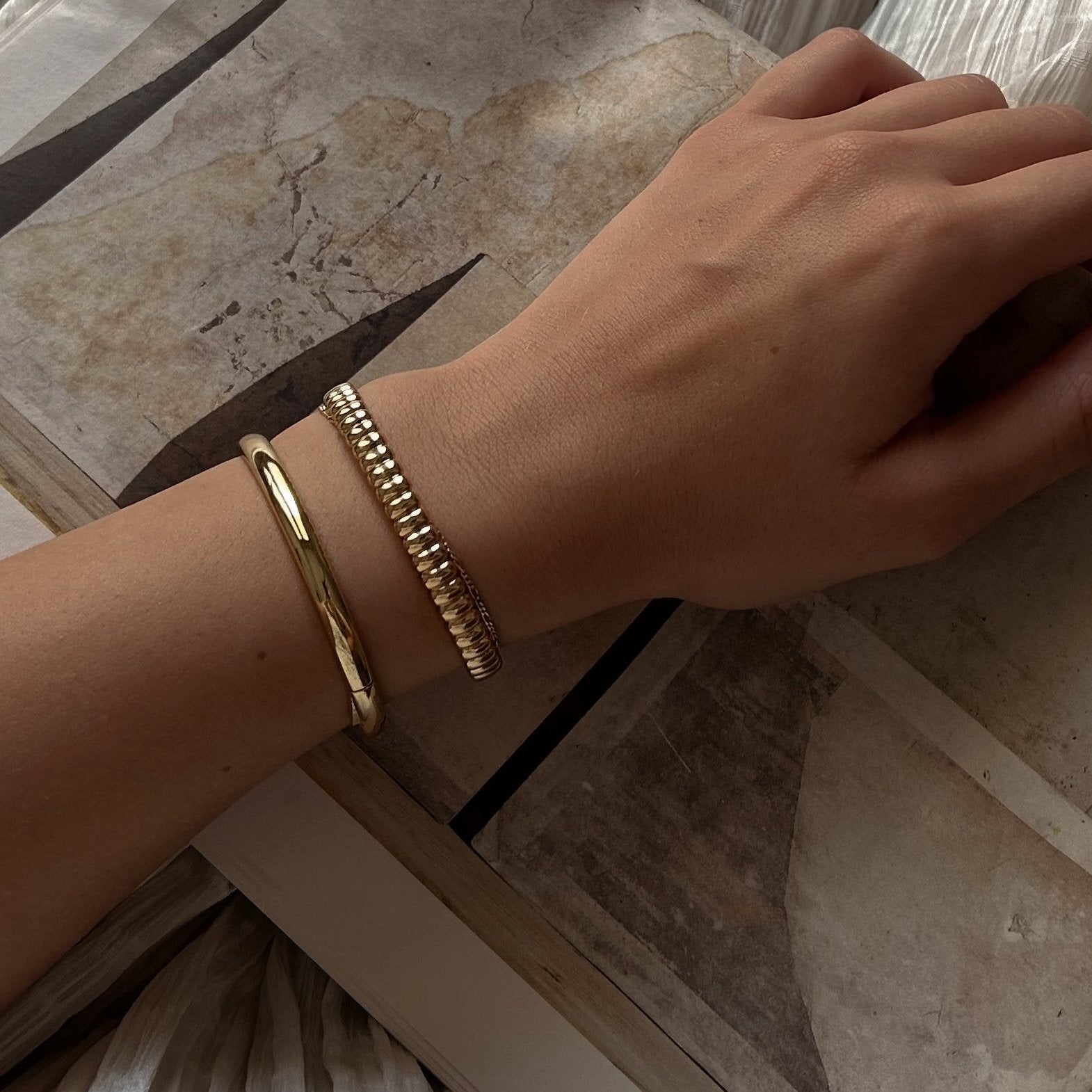 gold bangles and cuffs | Mod + Jo