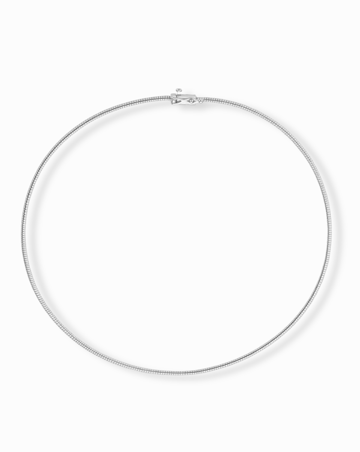 Mod + Jo Celine Collar Necklace in silver-tone metal featuring a thin, snake-like chain design and a small clasp closure.