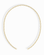The Darcy Paperclip Enhancer Chain by Mod + Jo features elongated, rectangular links with 14k gold plating, finished with two small loops, and is styled in an open circle on a white background.