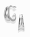 silver inverted knife edge hoop earrings on a white background