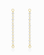 Iris Sapphire Earring Charms by Mod + Jo, consisting of two gold-plated hoop chains featuring a vertical row of lab-grown white sapphires, each with a small gold ring at both ends.