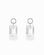 Kit Sapphire Earring Charms featuring two rectangular, emerald-cut lab-grown white sapphire charms attached to circular silver hoops.