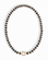 The Macey Gemstone Necklace by Mod + Jo features evenly spaced dark brown round beads and a simple 14k gold-plated circular clasp at the center, displayed on a white background.