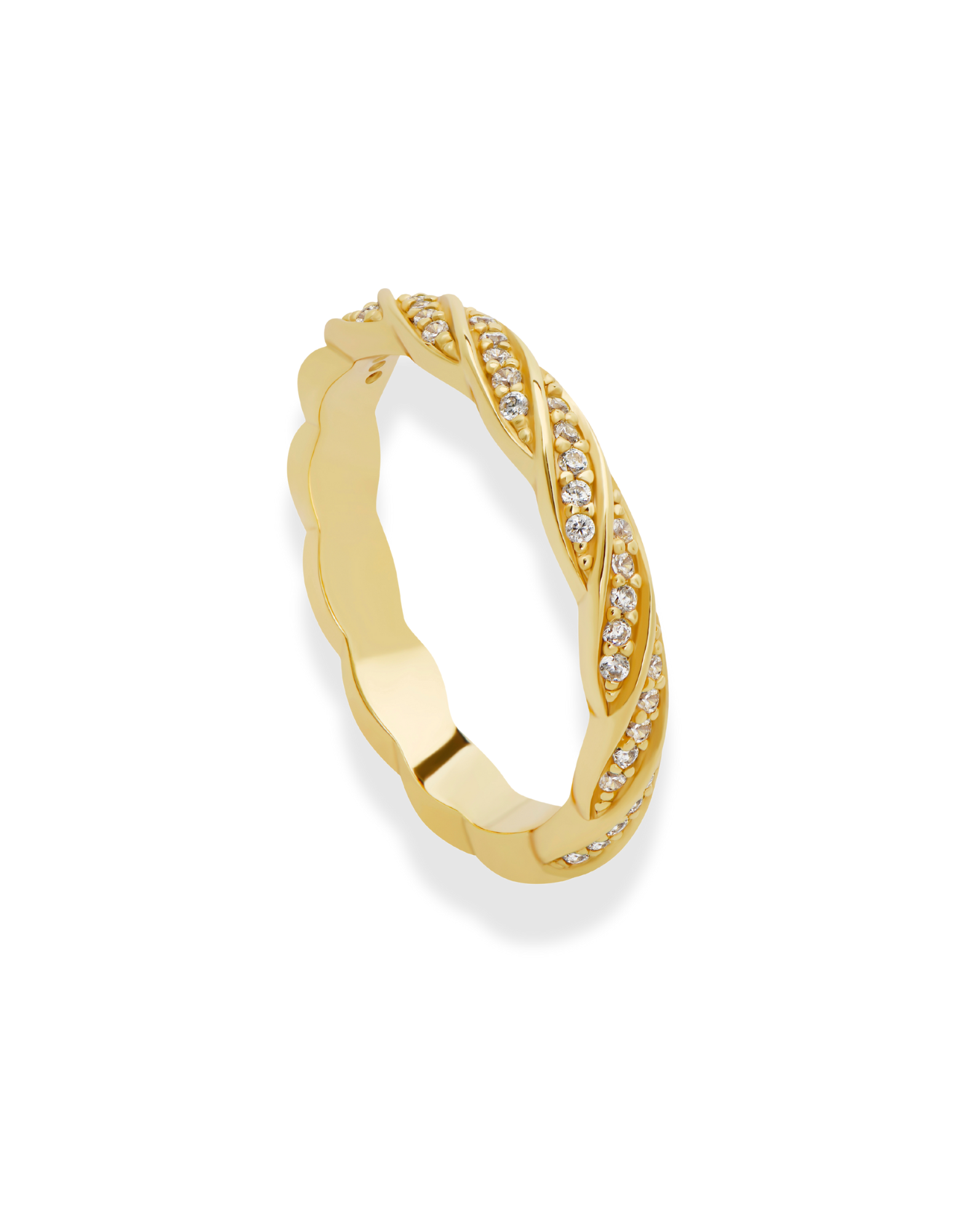 Nadia Twisted Pave Band - Mod + Jo - Jewelry built to last, advanced plating technology