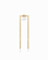 The Nicole Oval Threader Earring by Mod + Jo features a central oval-cut clear cubic zirconia gemstone, gold-plated finish, and two vertical gold bars elegantly suspended from each end of the chain.