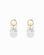 Noa Sapphire Earring Charms consisting of two round gold-plated charms featuring dangling circular lab-grown white sapphires.