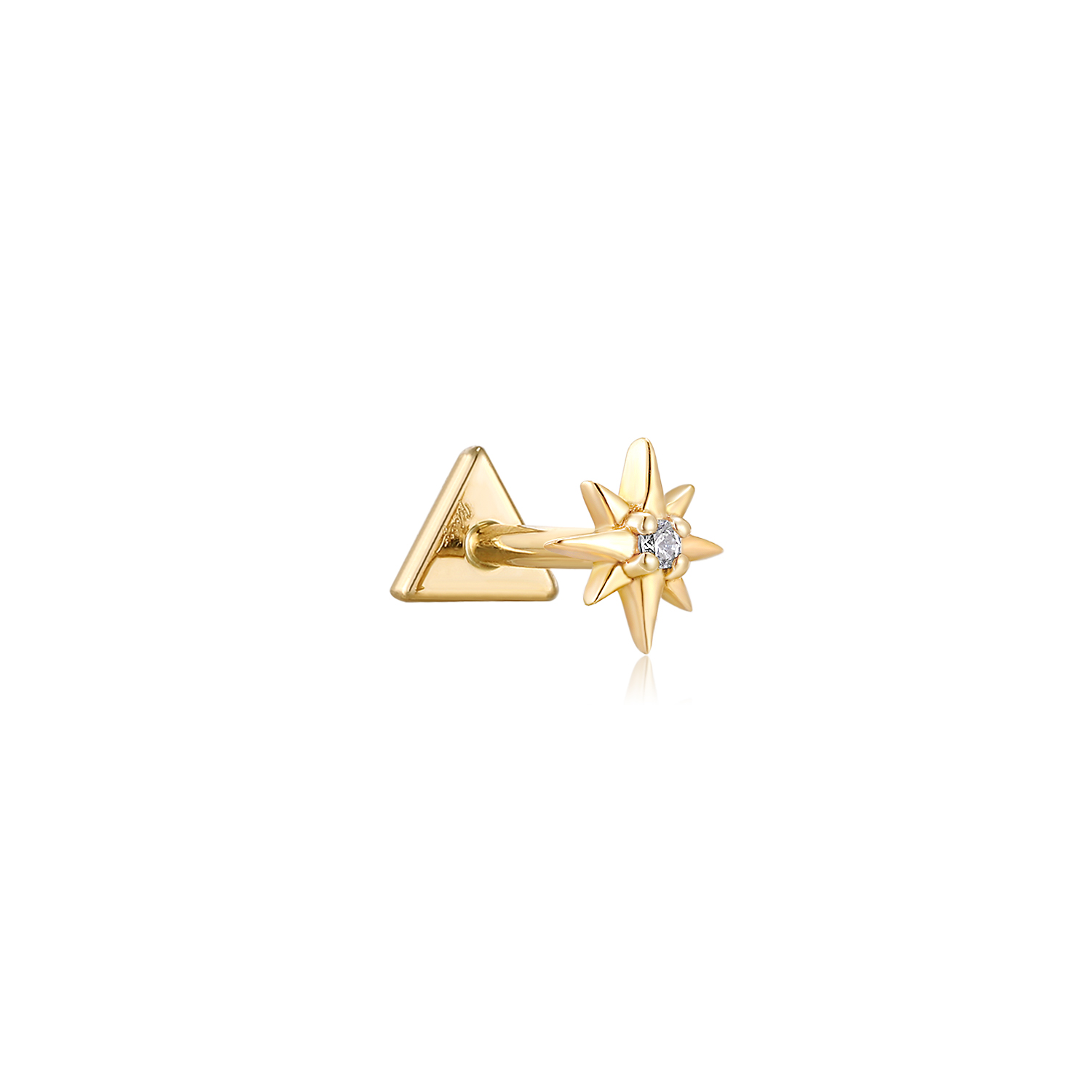 14k Diamond North Star Stud