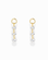 Mod + Jo Sade Sapphire Earring Charms featuring a pair of gold-plated hoop charms, each set with three vertical, round-cut lab-grown white sapphire stones.