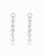 Mod + Jo Sade Sapphire Earring Charms: two silver-plated charms, each featuring a vertical row of five round, faceted lab-grown white sapphires hanging from a circular hoop.