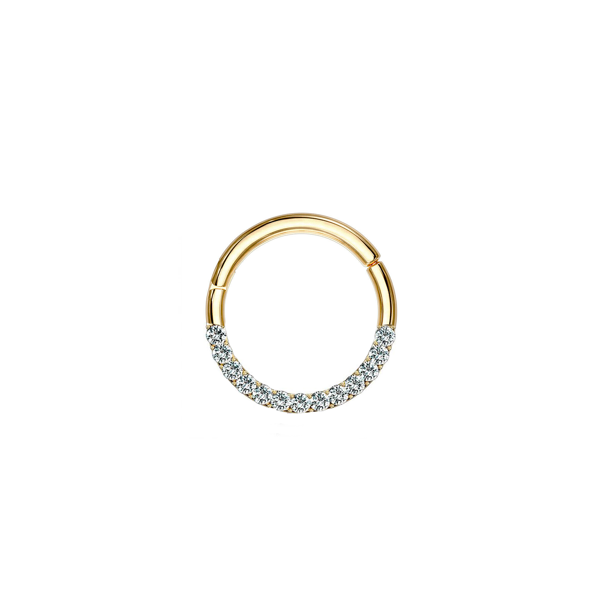 14k Pave Hoop - Front Facing