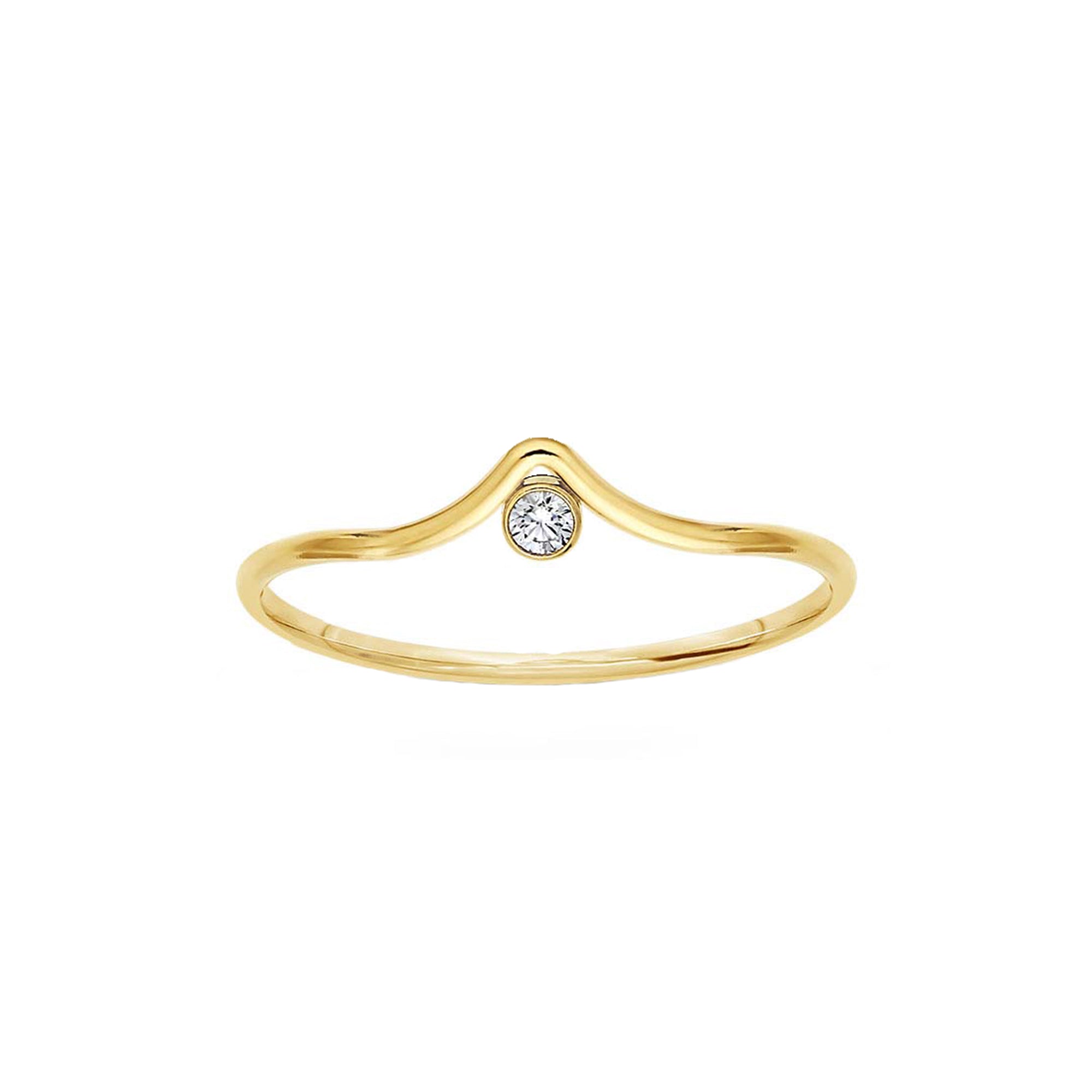 Rowe Arc Stacking Ring with CZ